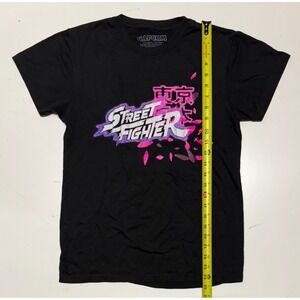 Capcom Street Fighter‎ Mens Black Graphic T Shirt Size S Ryu Sakura Fight